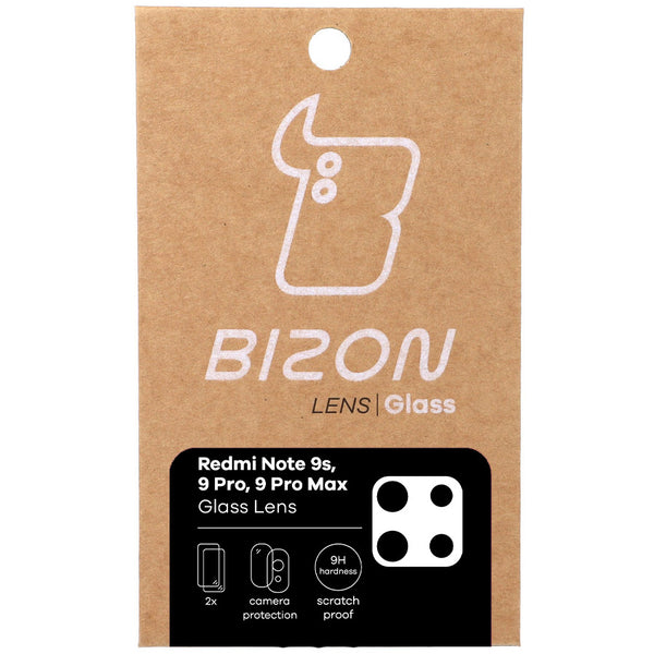 Glas für die Kamera Bizon Glass Lens für Redmi Note 9s / 9 Pro / 9 Pro Max, 2 Stück