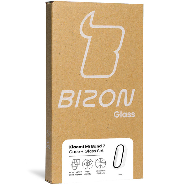 Bizon Case, Schutzhülle + Glas Set Xiaomi Mi Band 7, Transparent