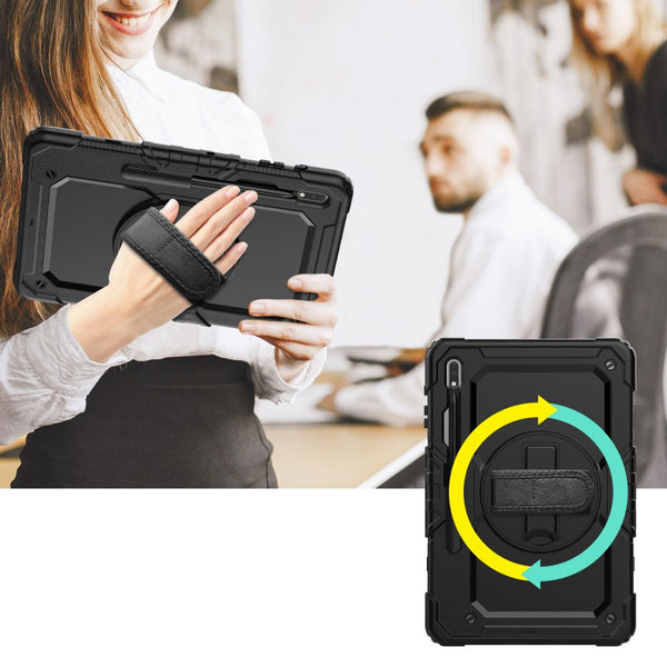 Schutzhülle Tech Protect Solid 360 fürGalaxy Tab S7 Plus / S8 Plus / S7 FE 12.4, Schwarz