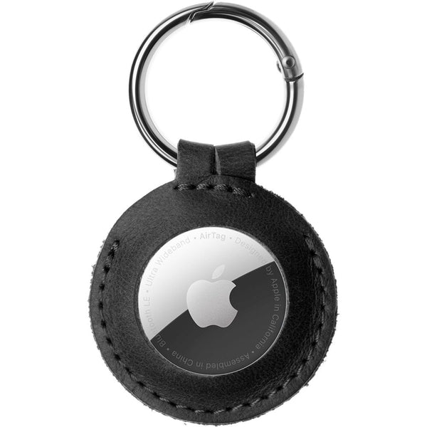 Schutzhülle Fixed Real Leather Case für Apple AirTag, Schwarz