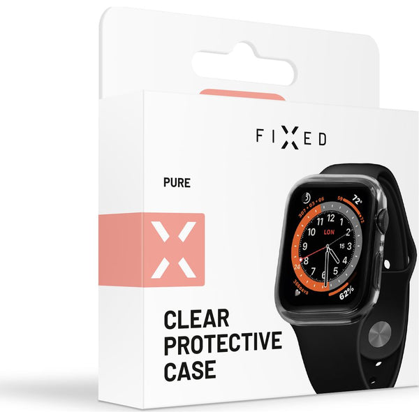 Schutzhülle mit Displayschutz Fixed Pure für Apple Watch 8/7 41mm, Transparent