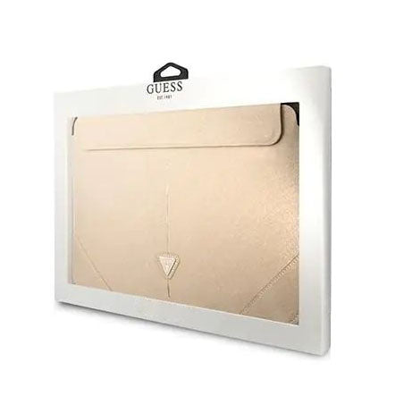 Guess Schutzhülle Sleeve Saffiano Triangle Macbook 13-14'', Beige
