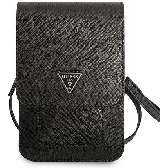 Guess Saffiano Triangle Universaltasche / Schuber 100 x 160 mm, schwarz