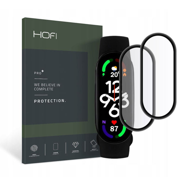 Gehärtetes Glas Hofi Hybrid Pro+, Xiaomi Mi Smart Band 7, Schwarz