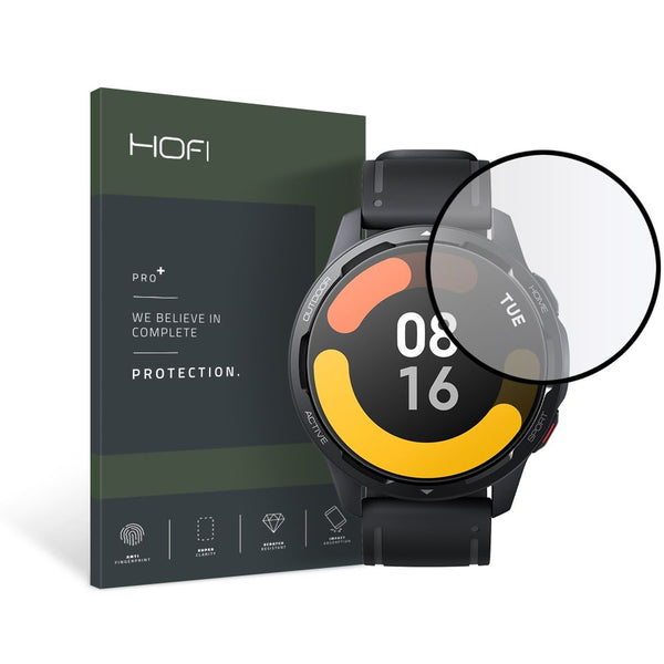 Gehärtetes Glas Hofi Hybrid Pro+, Xiaomi Watch S1 Active, Schwarz