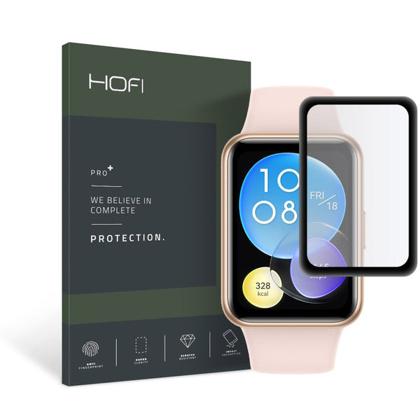 Gehärtetes Glas Hofi Hybrid Pro+, Huawei Watch Fit 2, Schwarz