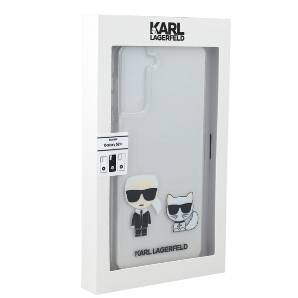 Originale Hülle der Marke Karl Lagerfeld Choupette Fun für das Samsung Galaxy S21 Plus, transparent.