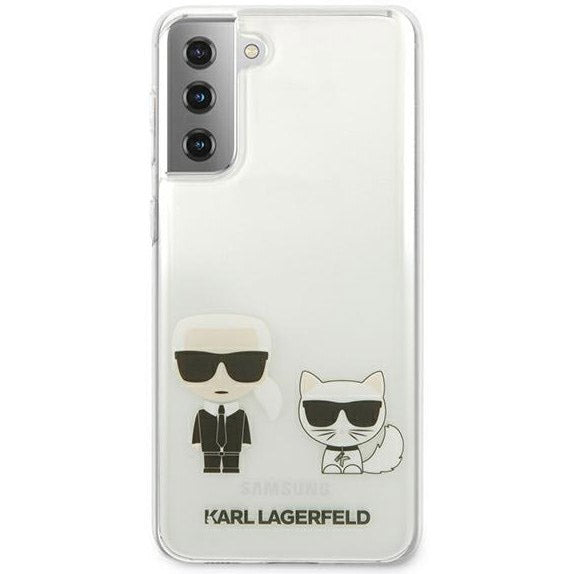 Originale Hülle der Marke Karl Lagerfeld Choupette Fun für das Samsung Galaxy S21 Plus, transparent.