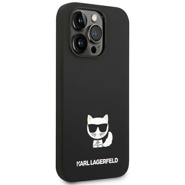 Schutzhülle Karl Lagerfeld Silicone Choupette für iPhone 14 Pro Max, Schwarz