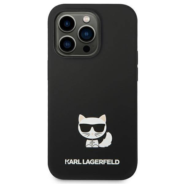 Schutzhülle Karl Lagerfeld Silicone Choupette für iPhone 14 Pro Max, Schwarz