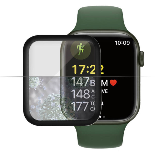 Antibakterielles Glas Panzerglass Curved Design Apple Watch 7, 41mm, transparenter Rahmen