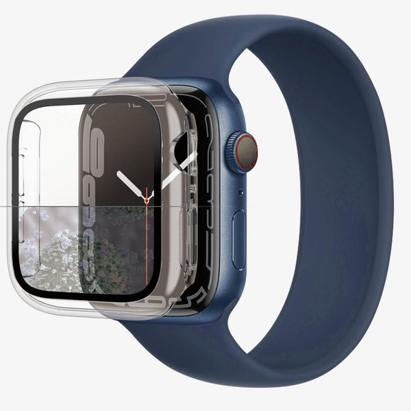 Antibakterielles Glas Panzerglass Full Body Apple Watch 7, 45mm, transparenter Rahmen