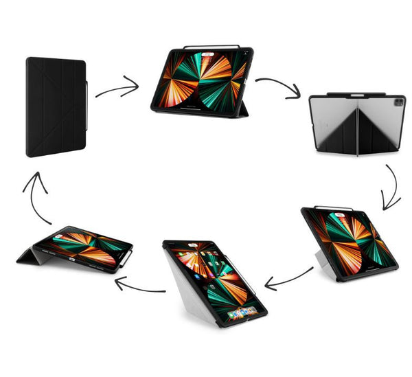 Schutzhülle Pipetto Origami No3 Pencil Case iPad Pro 12.9" (2021, 2020, 2018), Schwarz