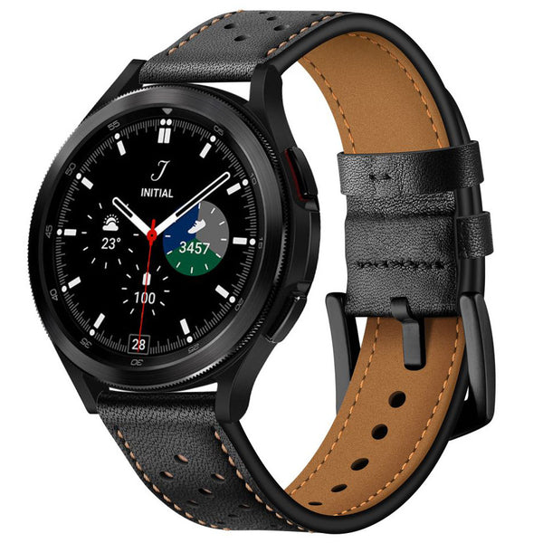 ederarmband Tech-Protect Leather für Samsung Galaxy Watch 4, Schwarz