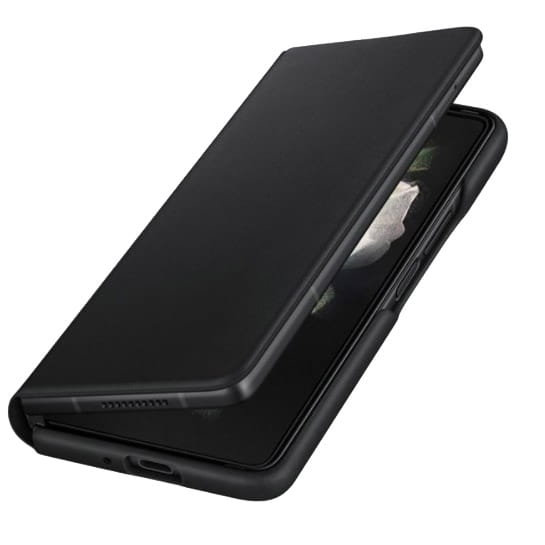 Schutzhülle Samsung Leather Cover Galaxy Z Fold 3 5G, Schwarz