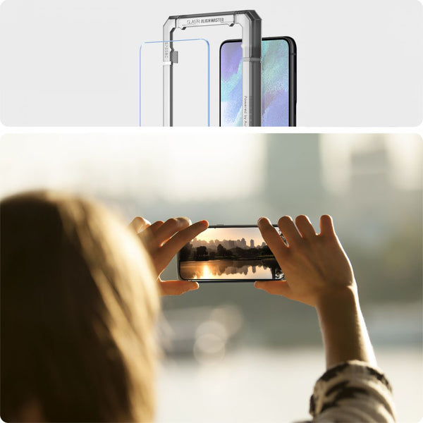 Glas für die Schutzhülle Spigen Glas.tR Slim AM 2-Pack für Galaxy S21 FE, Transparent