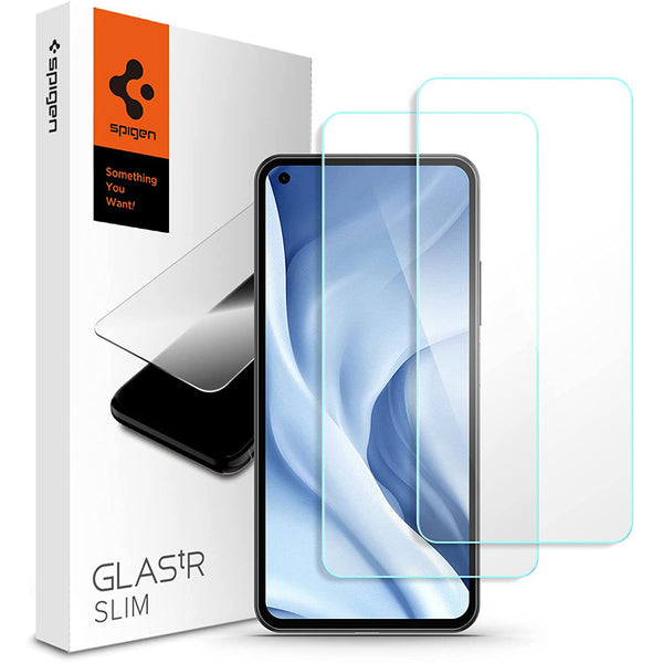 Spigen gehärtetes Glas.tR Slim 2-Pack für Xiaomi Mi 11 Lite / 5G - kompatibel mit Hülle, transparent