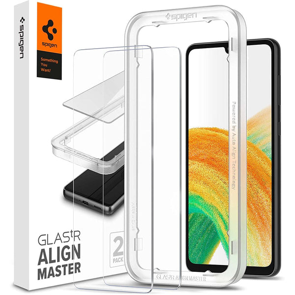 Spigen gehärtetes Glas.tR Slim Align Master für Galaxy A33 5G - kompatibel mit Hülle