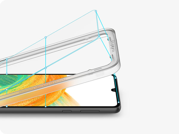 Spigen gehärtetes Glas.tR Slim Align Master für Galaxy A33 5G - kompatibel mit Hülle