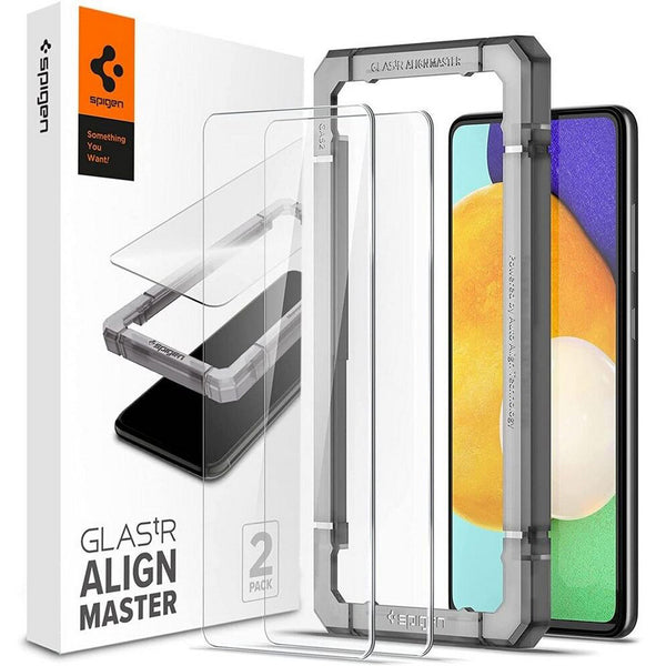 Spigen gehärtetes Glas.tR Slim Align Master für Galaxy A52 - kompatibel mit Hülle