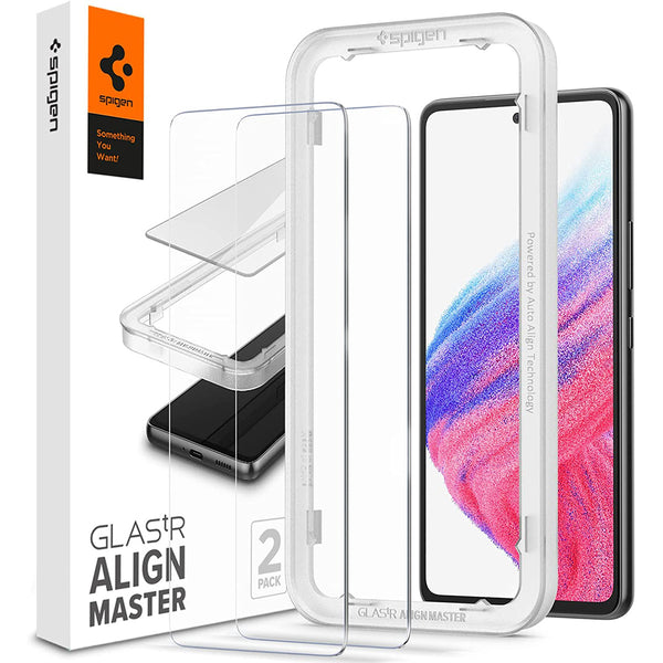 Spigen gehärtetes Glas.tR Slim Align Master für Galaxy A53 5G - kompatibel mit Hülle