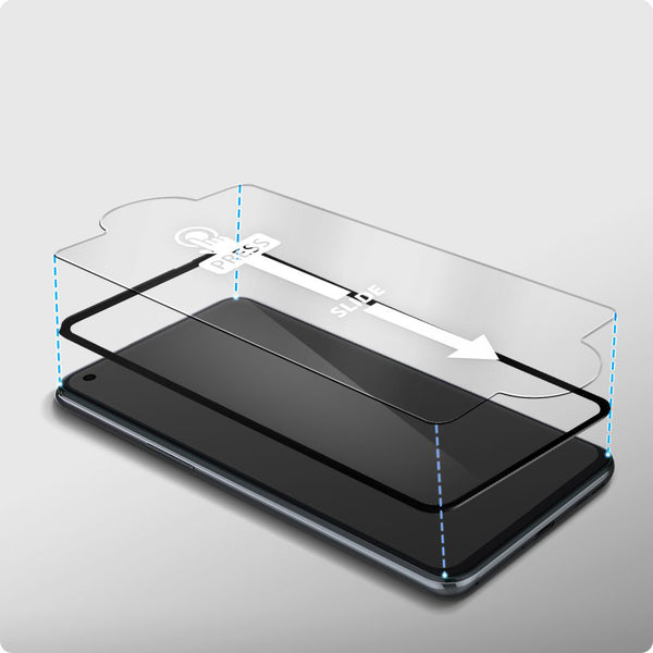 Spigen gehärtetes Glas.tR Slim FC für OnePlus Nord 2 5G - kompatibel mit Hülle, schwarzer Rahmen