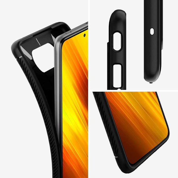 Original Schutzhülle Spigen aus der Serie Rugged Armor für Xiaomi POCO X3 NFC