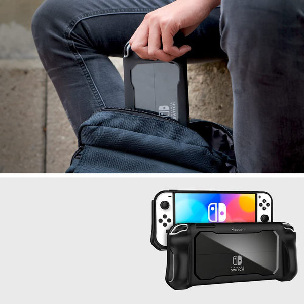 Schutzhülle Spigen Rugged Armor Nintendo Switch Oled, Schwarz