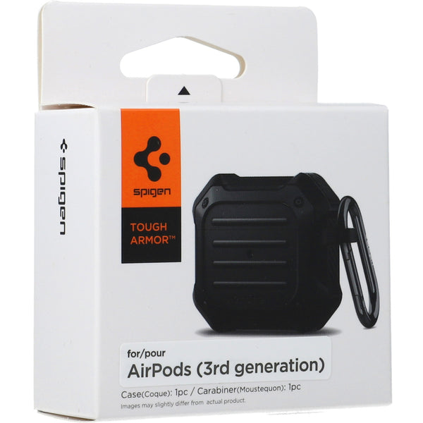 Hülle Spigen Tough Armor für AirPods 3, Schwarz