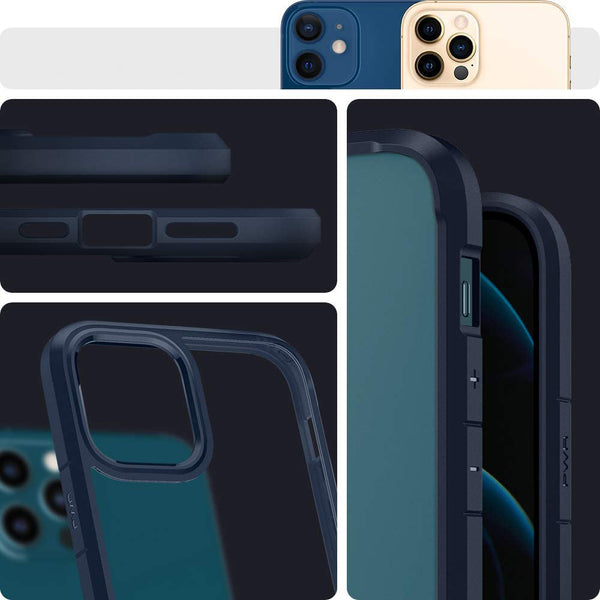 Originale Hülle Ultra Hybrid von Spigen für iPhone 12 / 12 Pro, dunkelblau