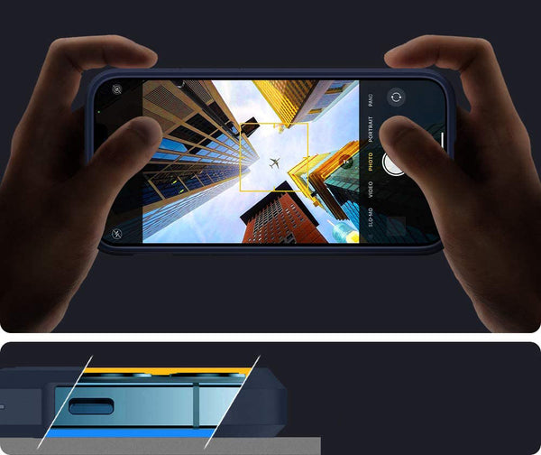 Originale Hülle Ultra Hybrid von Spigen für iPhone 12 / 12 Pro, dunkelblau