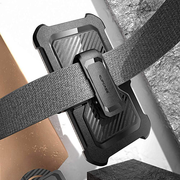 Gepanzerte Schutzhülle mit Ständer und Holster mit Drehclip Supcase aus der Serie Unicorn Beetle Pro für Samsung Galaxy S21