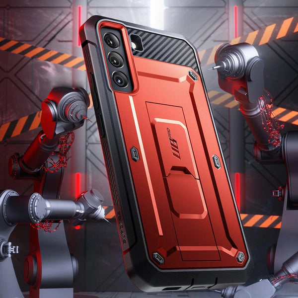 Gepanzerte Schutzhülle mit Ständer und Holster mit Drehclip Supcase aus der Serie Unicorn Beetle Pro für Samsung Galaxy S22