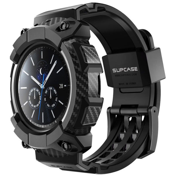 Hülle mit Riemen, Schutzhülle Supcase UB Pro Galaxy Watch 3 45mm, Schwarz