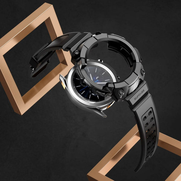 Hülle mit Riemen, Schutzhülle Supcase UB Pro Galaxy Watch 3 45mm, Schwarz