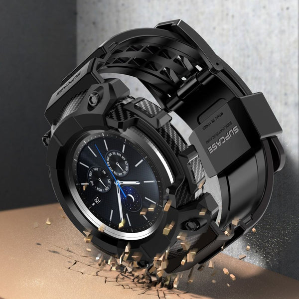 Hülle mit Riemen, Schutzhülle Supcase UB Pro Galaxy Watch 3 45mm, Schwarz