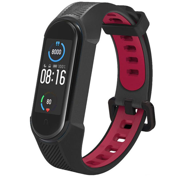 Tech-Protect Armour für Xiaomi Mi Smart Band 7 / 6 / 6 NFC / 5, Schwarz-Rot