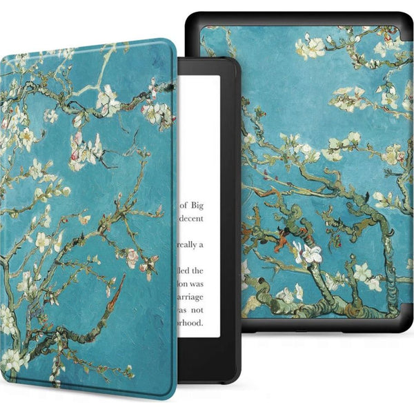 Schutzhülle Tech-Protect Smartcase für Kindle 11 (2022), Grün mit Blumen