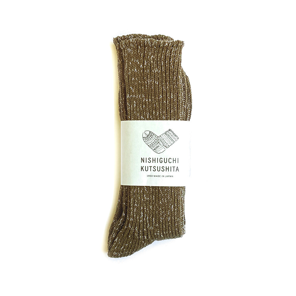 Hemp Cotton Ribbed Socks - Olive Drab