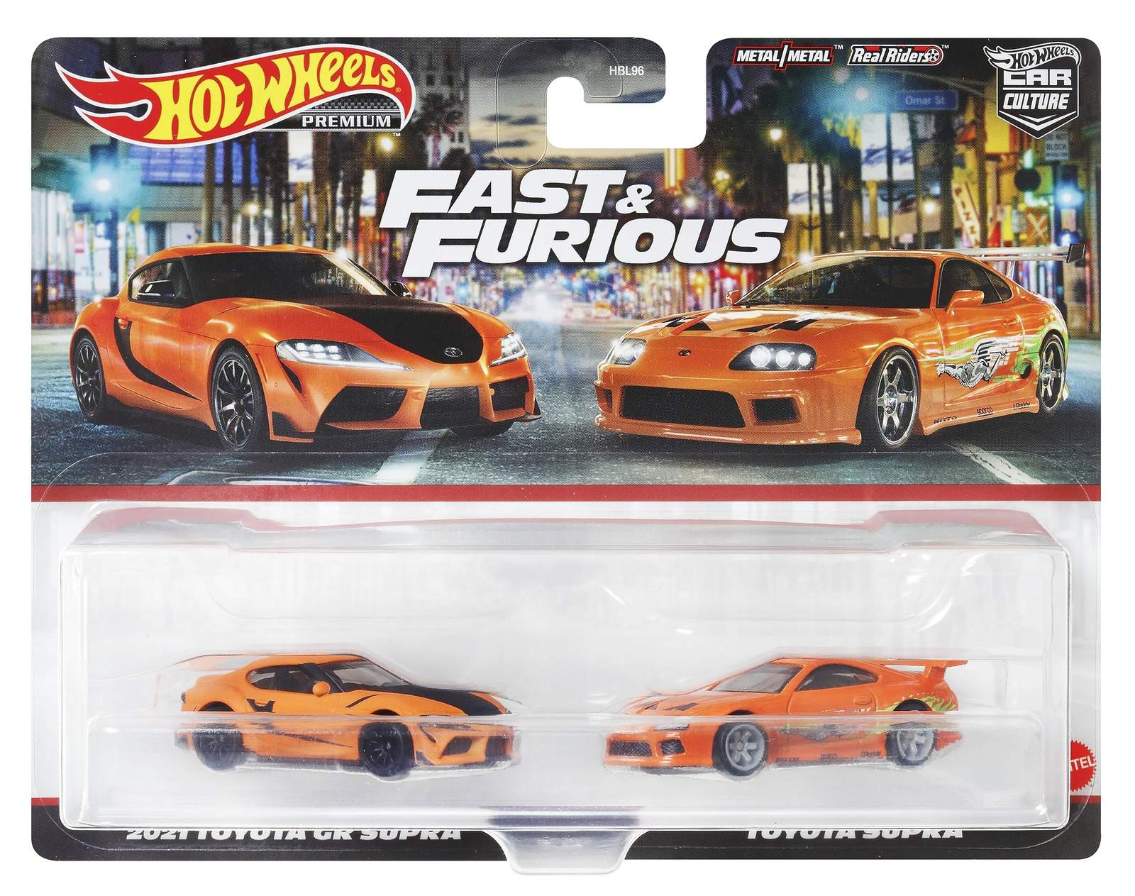 Hot Wheels Premium 1:64 2 pack Fast & Furious Toyota Supra