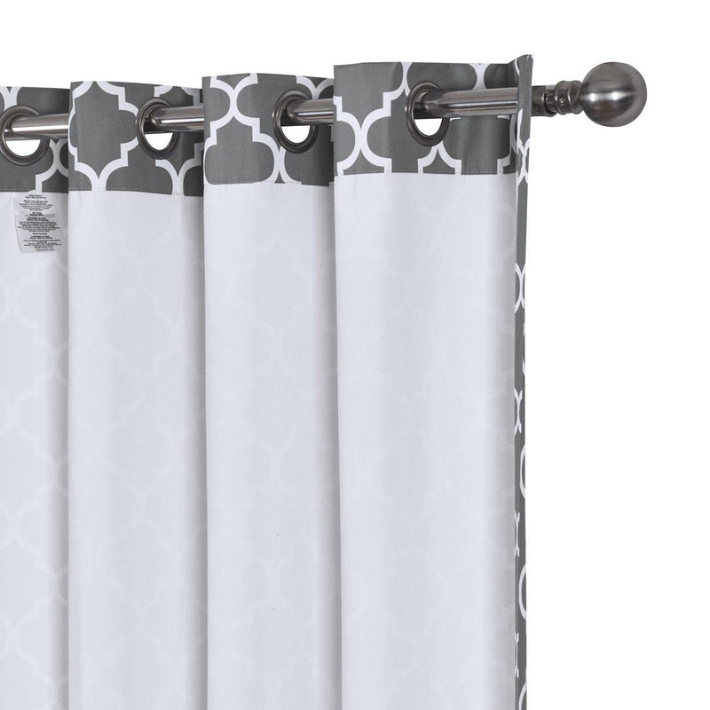 Navy Blue & White Meridian Room-Darkening Curtains Pair (Set of 2 Panels)-Wholesale Beddings