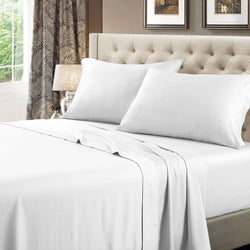 Luxurious Brushed Microfiber Bed Sheet Sets (Size : Olympic Queen, Style:  Solid)