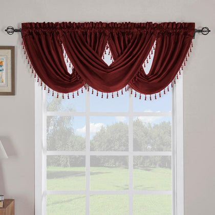 Soho Faux Silk Rod Pocket Curtain Panels- Matching Valance (Single)