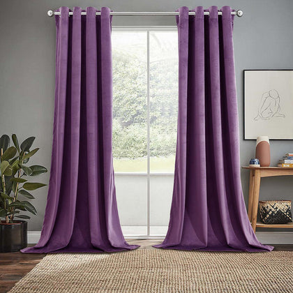 Velvet Lined Purple Curtain 42 X 84 Inches 1 Panel Grommet Eyelet Curtain  Panel for Bedroom Living Room Home Decor Curtains -  Canada