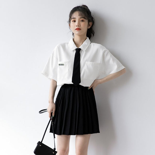 ダボっと感が可愛い 白シャツ ネクタイセット Jk Jc 制服コーデ Magnolia School