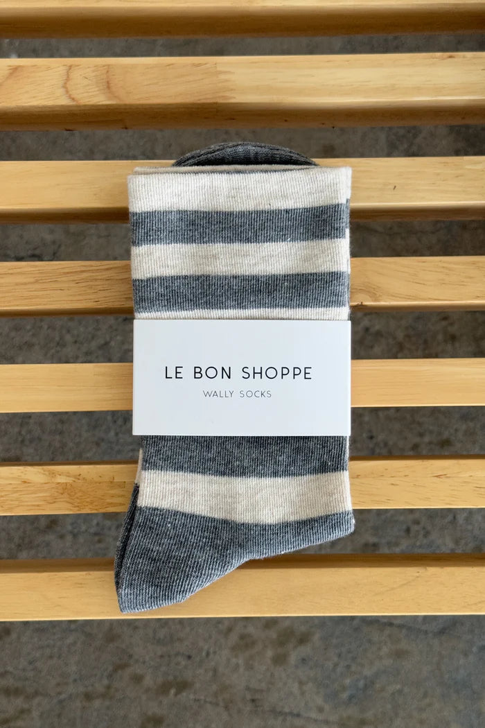 Le Bon Shoppe - Wally Socks | Wide / Grey Stripe