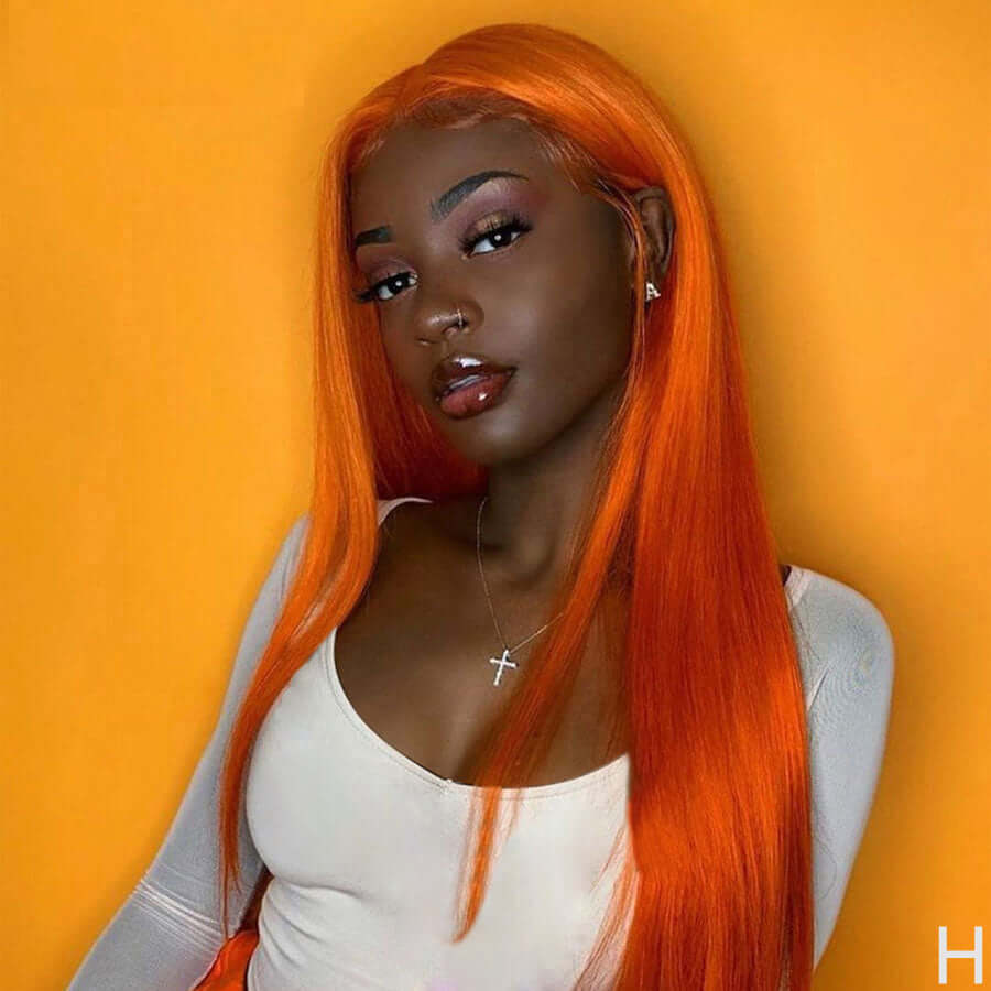 light orange lace front wig