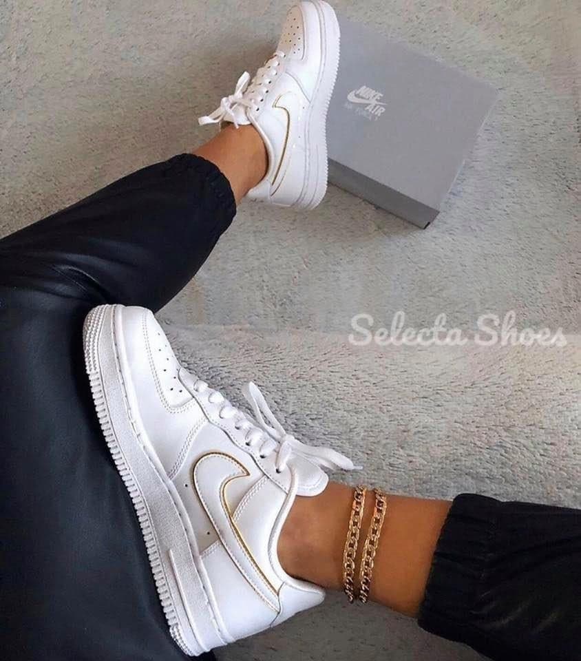 nike air force 1 branco e dourado