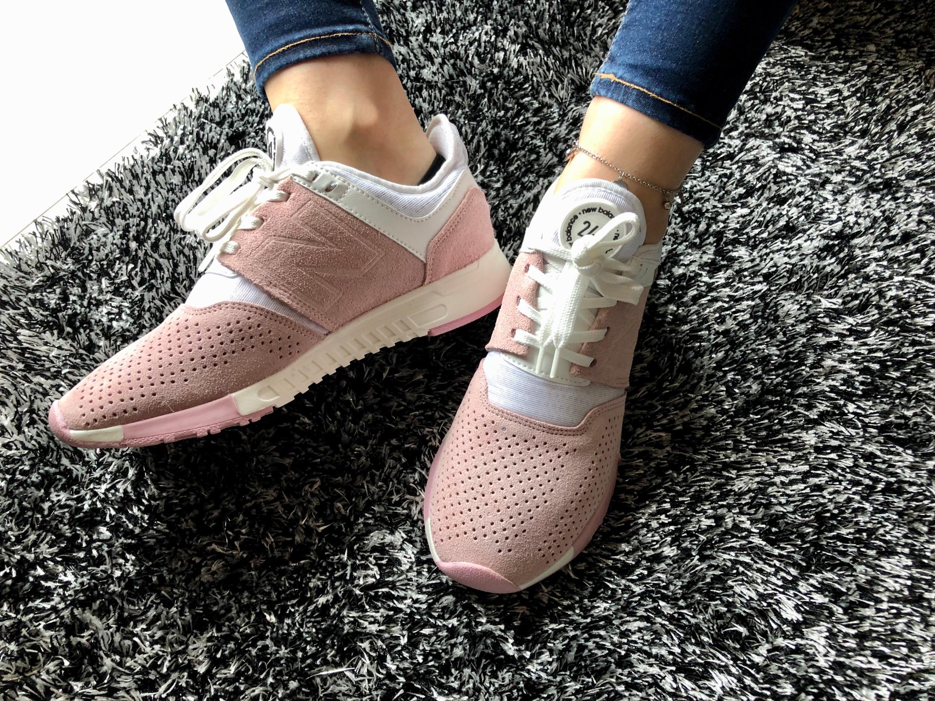 new balance 247 cinza e rosa