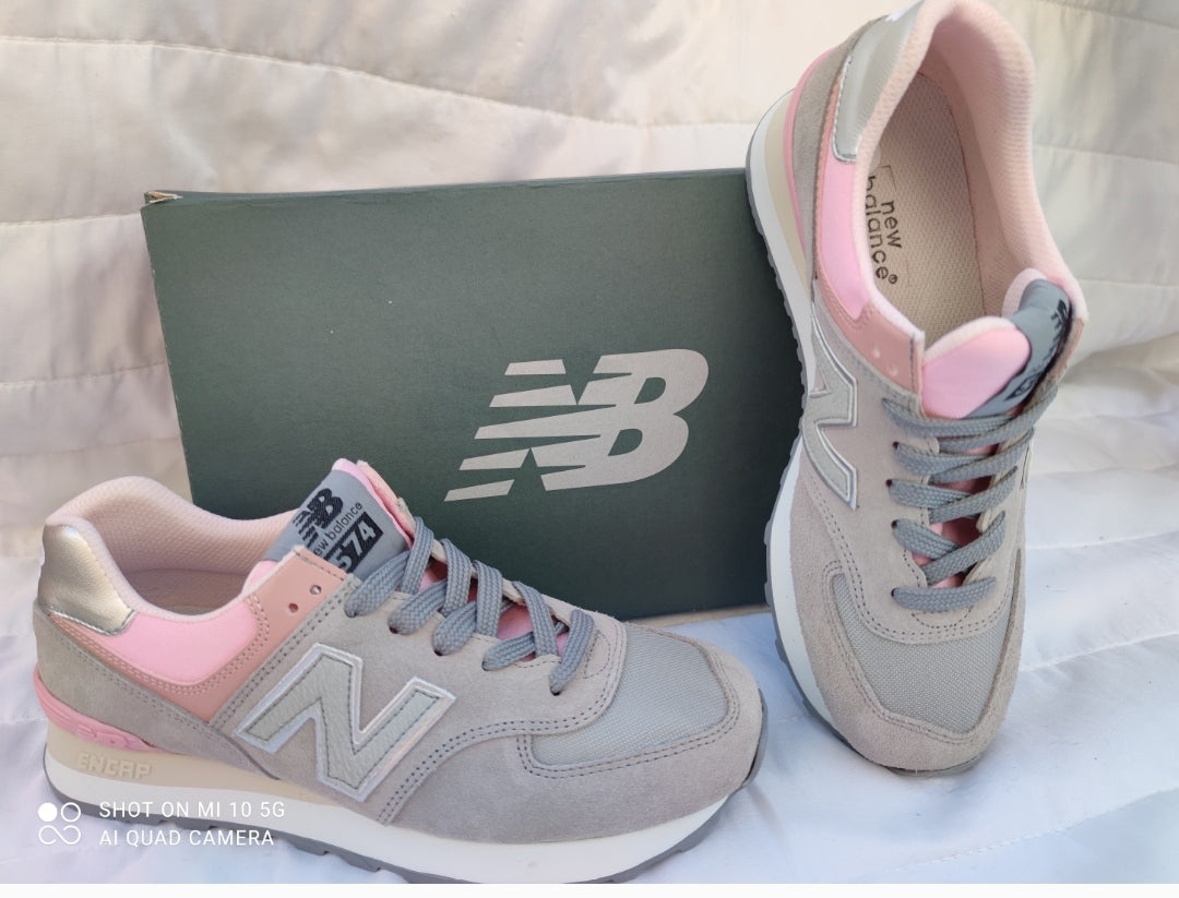 New Balance 574 Cinza E Rosa | Online sobredrogues.net